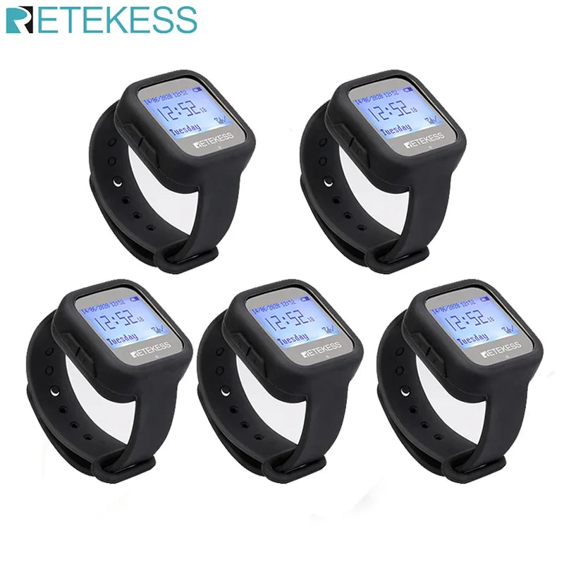 Set of 5 Waterproof Receiver Smartwatches for Customer Service