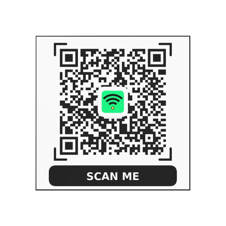 WiFi QR Code Magnet – Countertop or Fridge