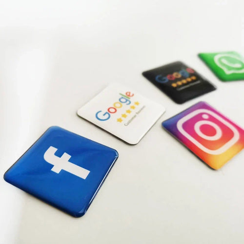 NFC business card held next to a smartphone