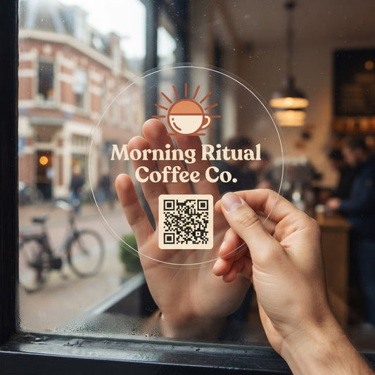 Transparenter QR-Code-Fensteraufkleber – Free WiFi