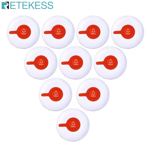 Set of 10 Waterproof Call Buttons for Care and Assistance