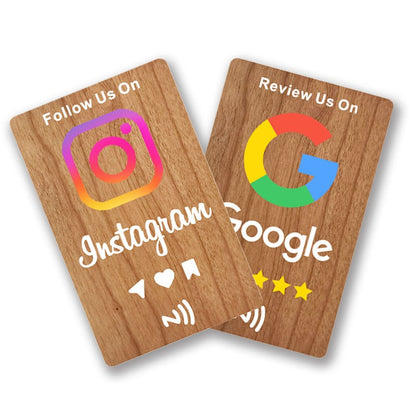 Wooden NFC review card