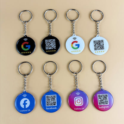 NFC keychain with dynamic QR