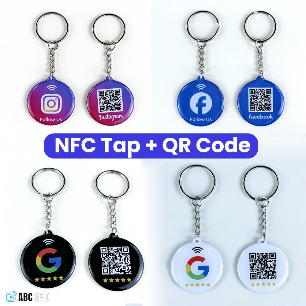 NFC keychain with dynamic QR