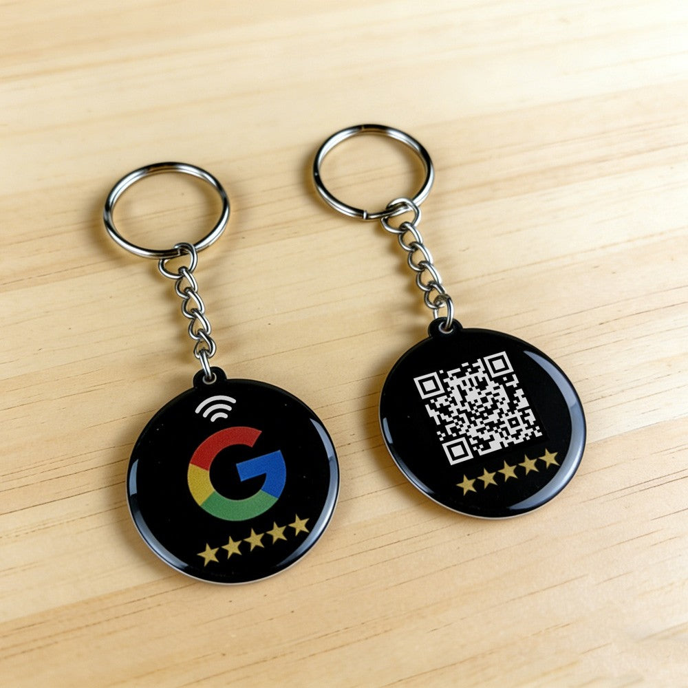NFC keychain with dynamic QR