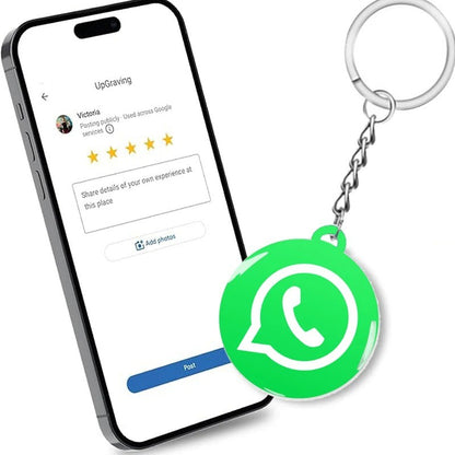 Reprogrammable NFC keychain for Google reviews