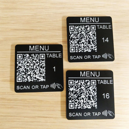 50mm square acrylic NFC tag with QR code