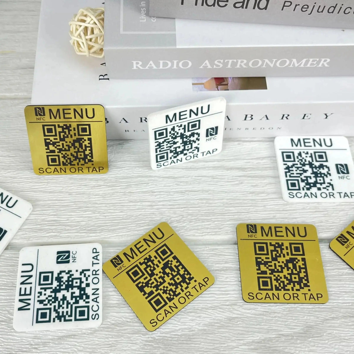50mm square acrylic NFC tag with QR code