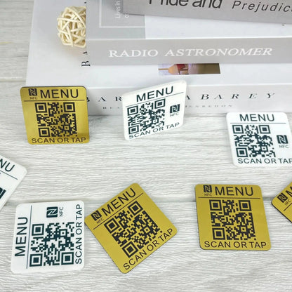 50mm square acrylic NFC tag with QR code