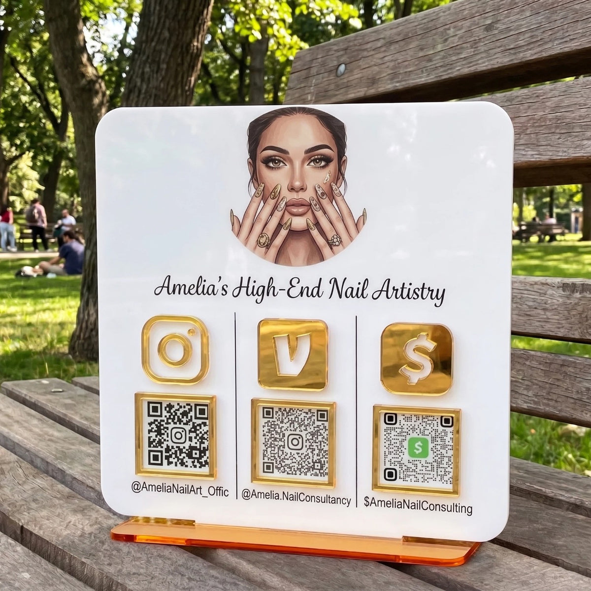 Acrylic Google Review plaque with QR code and NFC