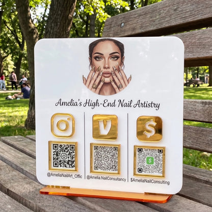 Acrylic Google Review plaque with QR code and NFC