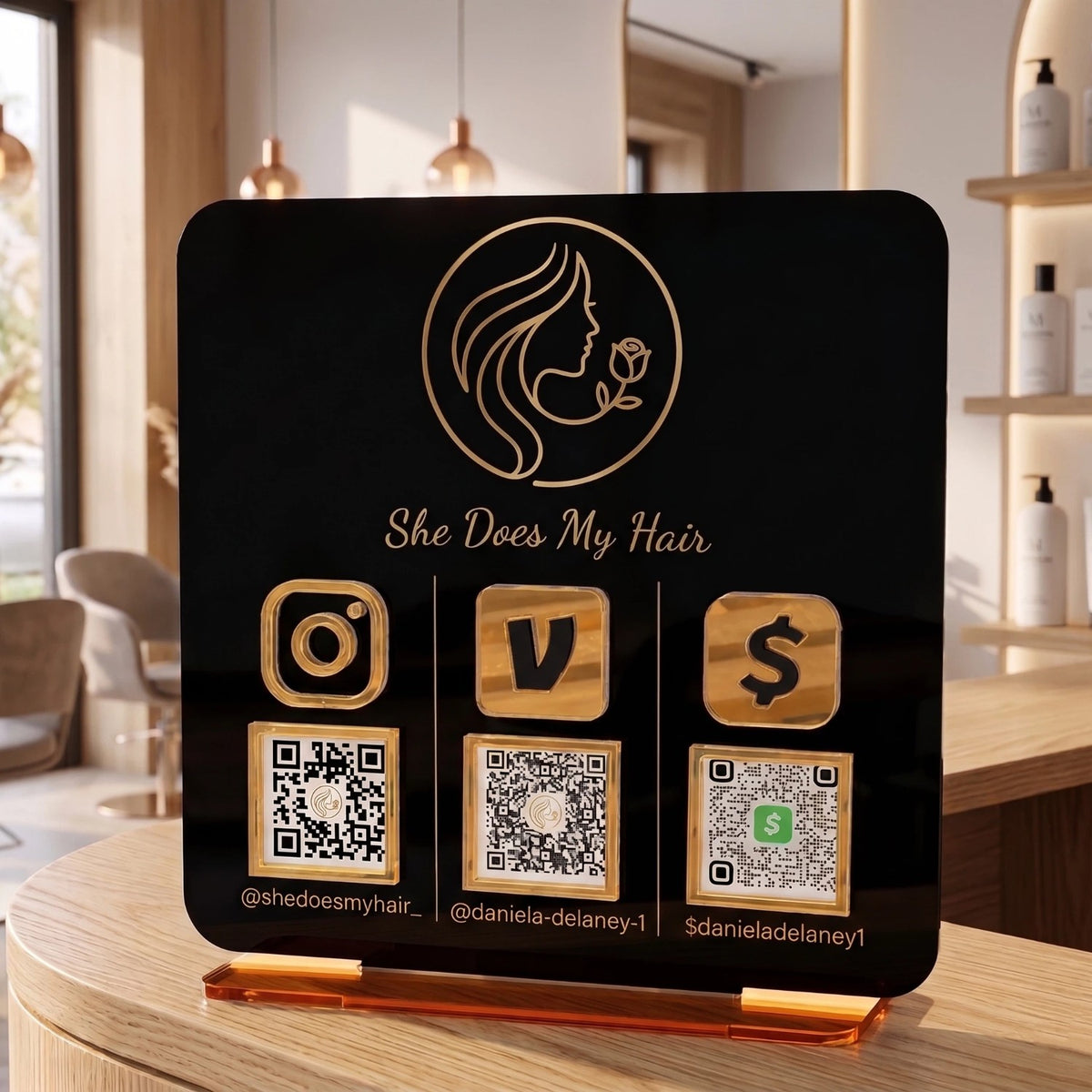 Acrylic Google Review plaque with QR code and NFC