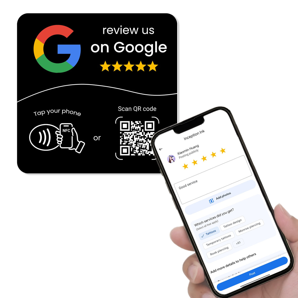 Multilingual NFC tag with dynamic QR