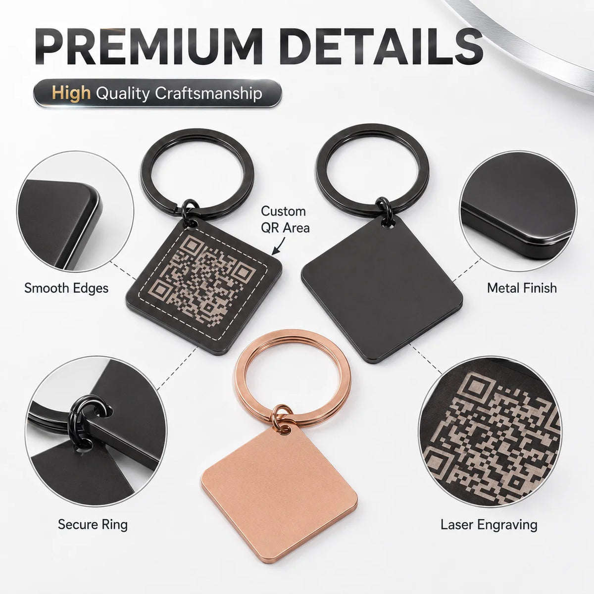 Personalized Metal Keychain with QR Code – photo 3