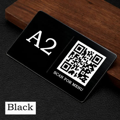 Suporte de Mesa em Aço Inoxidável para Menu QR – Preto ou Dourado