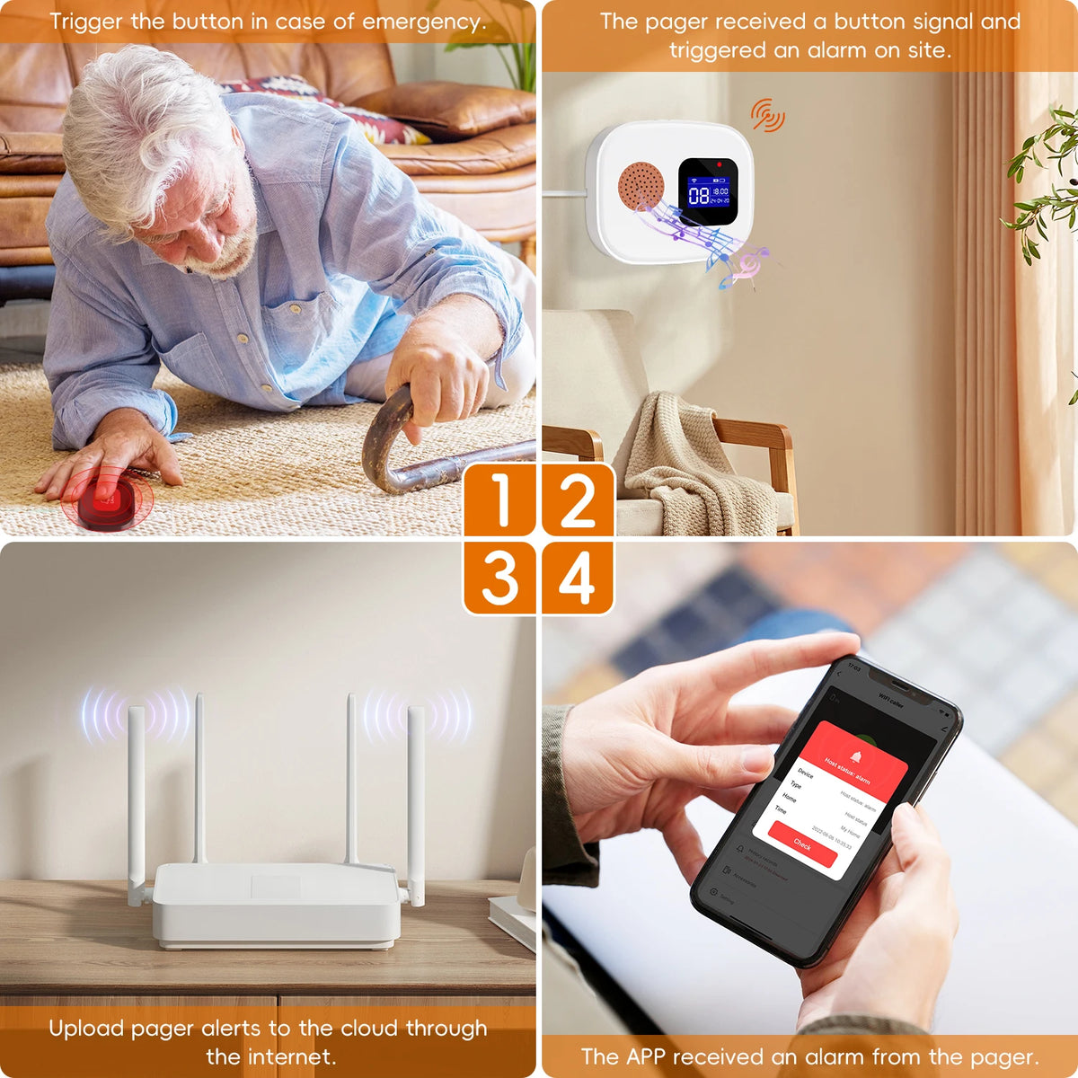 WiFi Waiter Call Button with Display – App Alerts for Hotels and Restaurants (2 Pieces) – photo 3