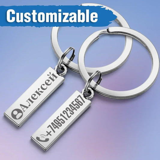 Gepersonaliseerde gegraveerde anti-verlies-sleutelhanger