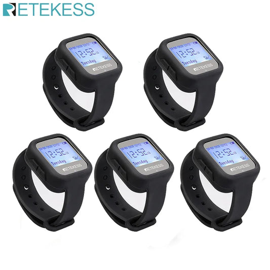 Set of 5 Waterproof Receiver Smartwatches for Customer Service
