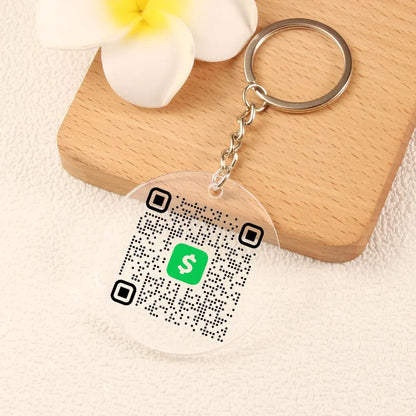 Acryl sleutelhanger met scanbare QR-code