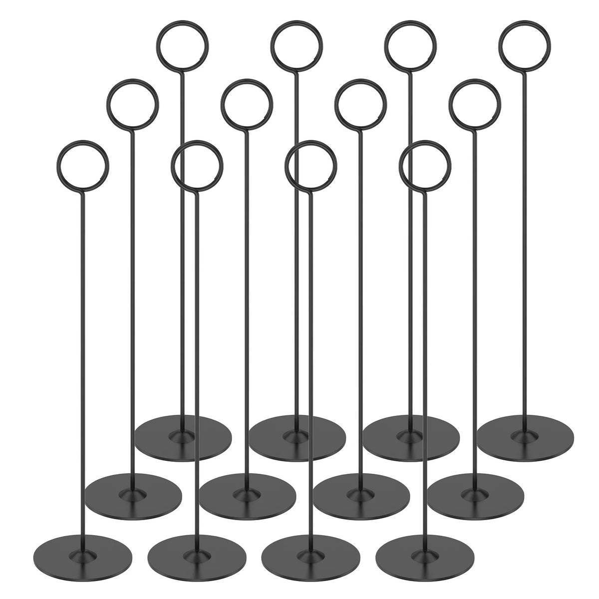 Set of 12 Metal Table Number Holders – Silver 22 cm
