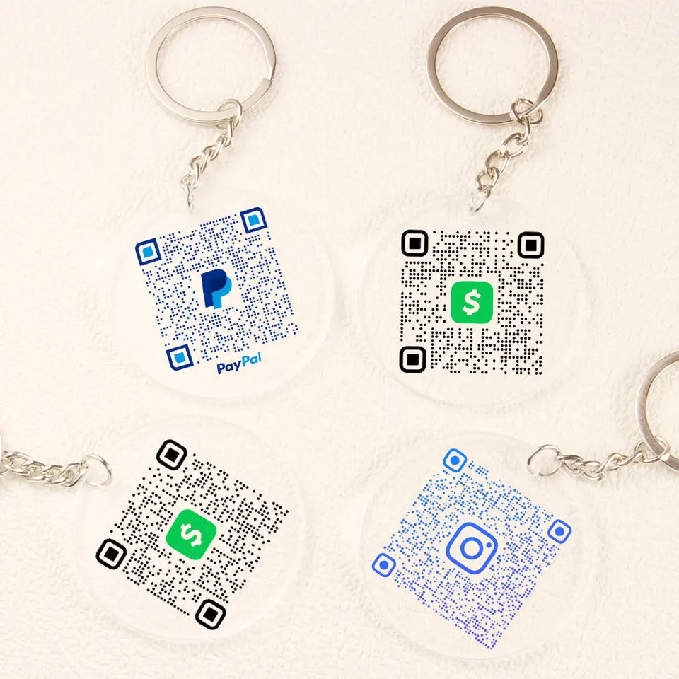 Acryl sleutelhanger met scanbare QR-code