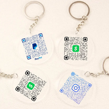 Acryl sleutelhanger met scanbare QR-code