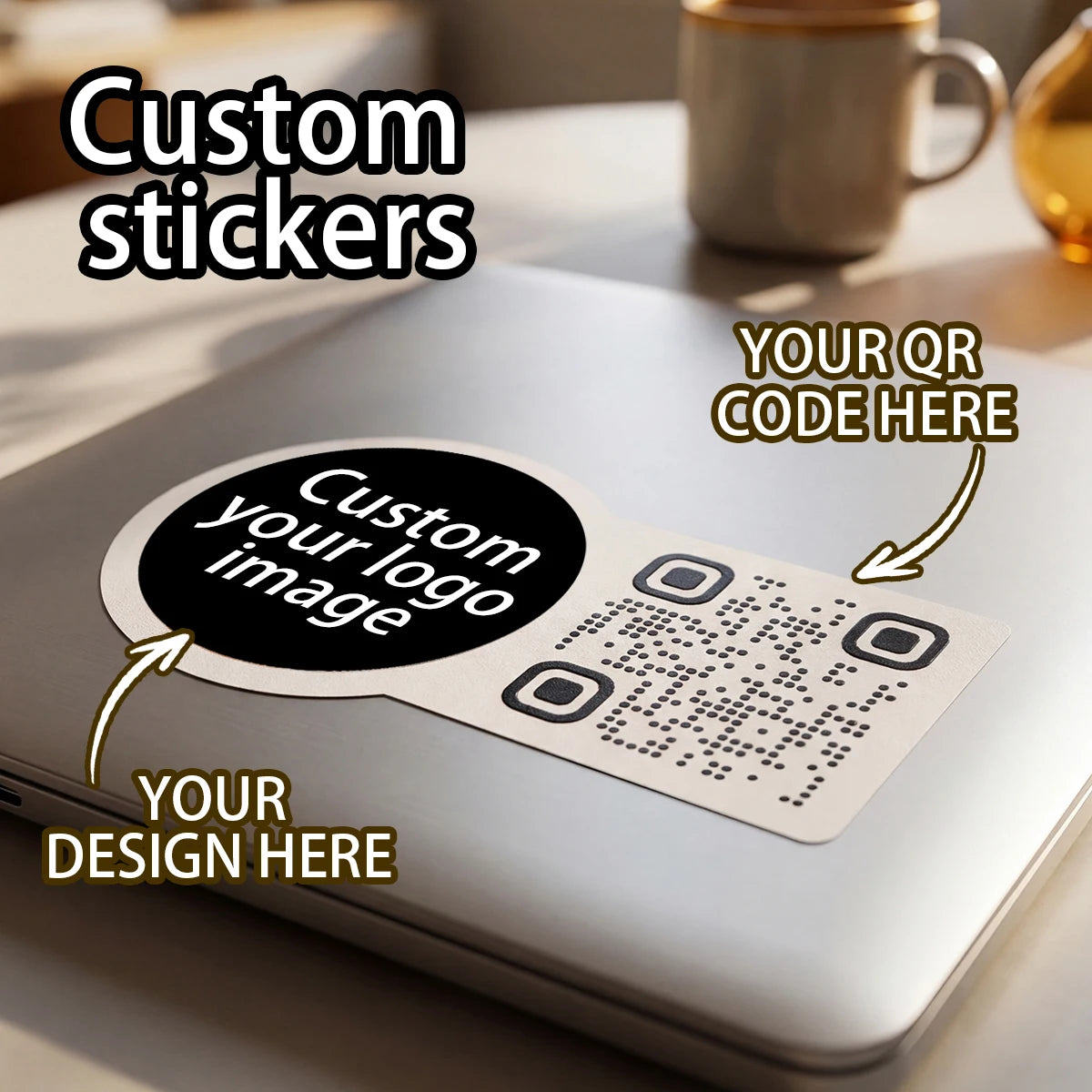 Custom Minimal QR Code Stickers – 10 pcs