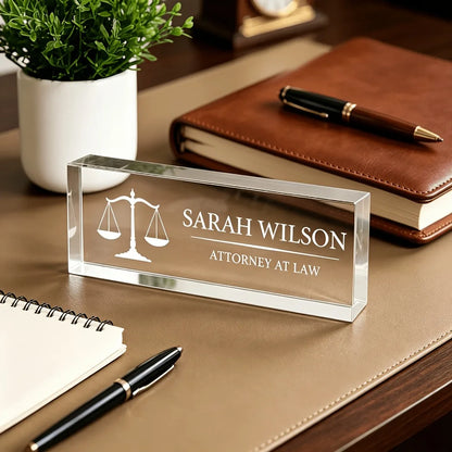 Custom Acrylic Reception/Desk Nameplate – photo 4