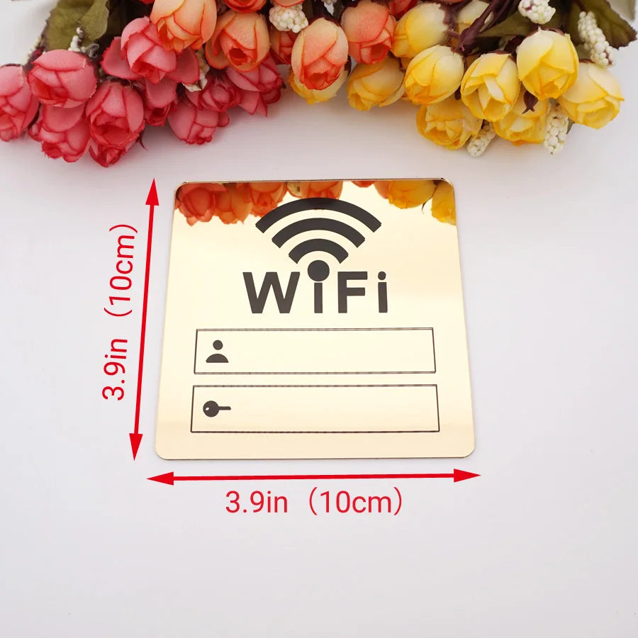 3D Mirror Sticker – WiFi / No Smoking / Restroom – photo 3