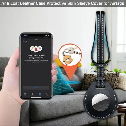 Personalized Laser-Engraved Leather Keychain for Bluetooth Tracker – photo 3