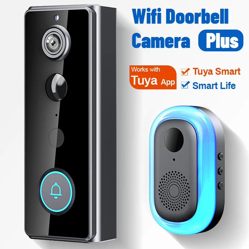 Smart WiFi Doorbell with Indoor Chime and Free Cloud