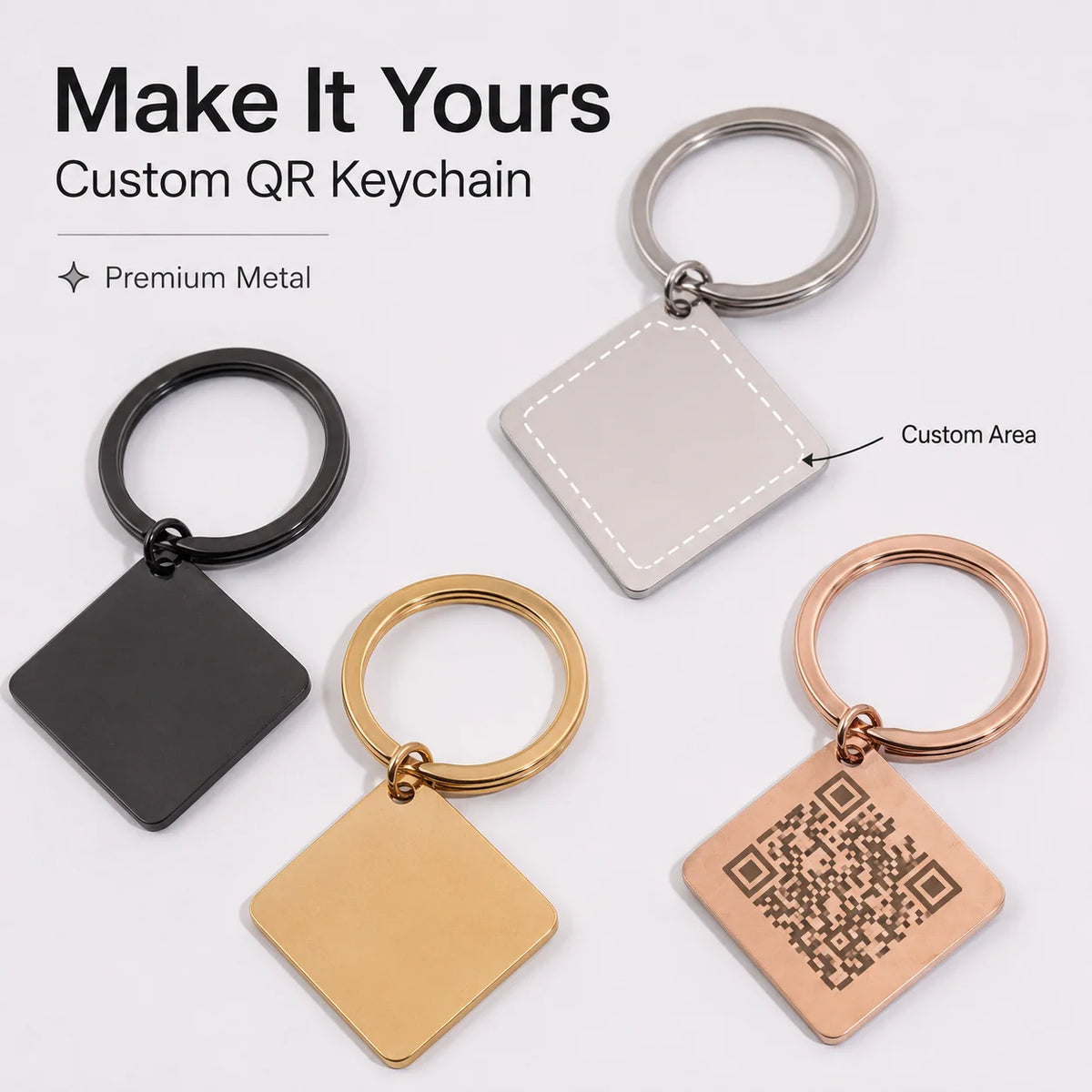 Personalized Metal Keychain with QR Code – photo 4