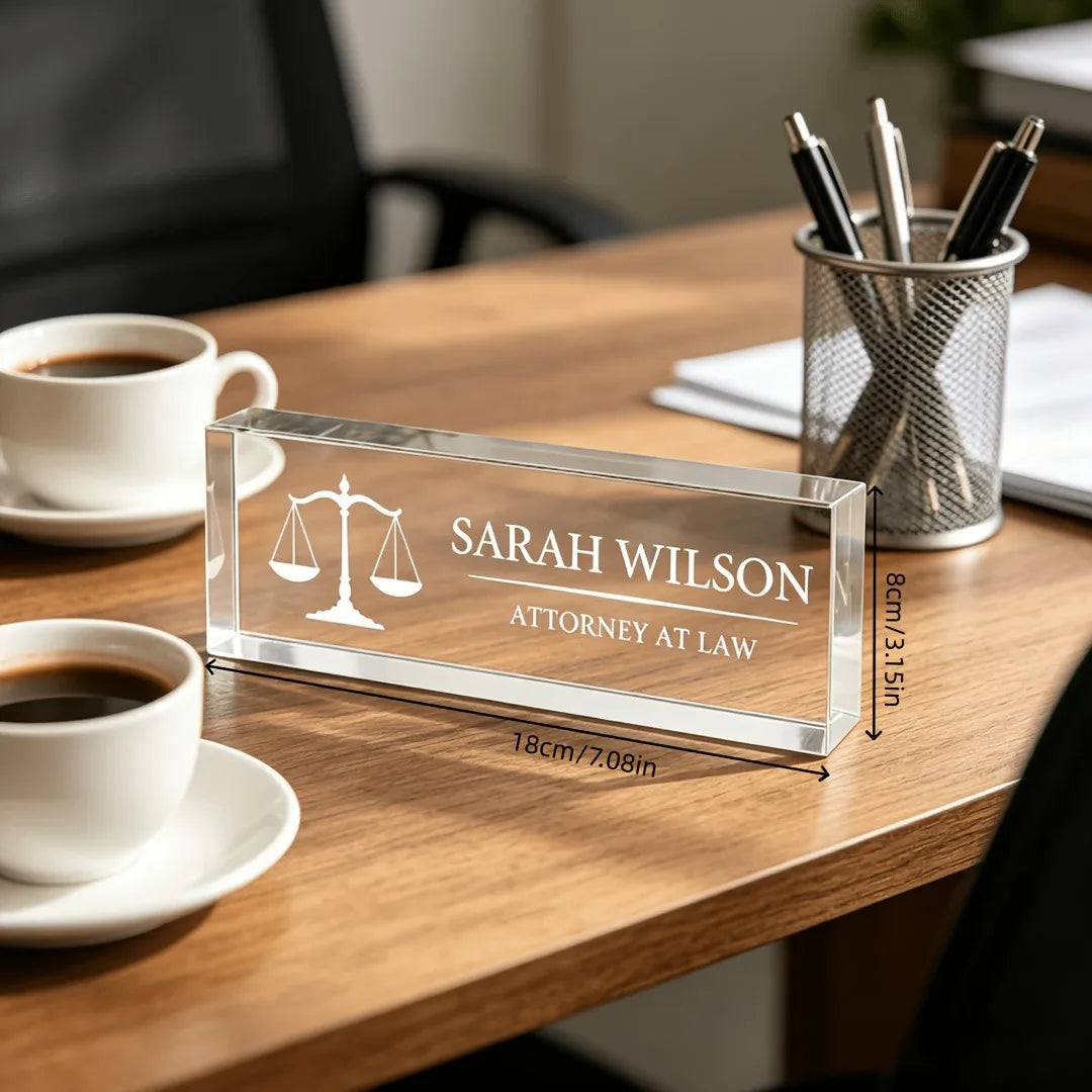 Custom Acrylic Reception/Desk Nameplate – photo 2