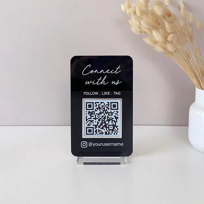 Social-QR-Code-Tischaufsteller – Instagram/Facebook