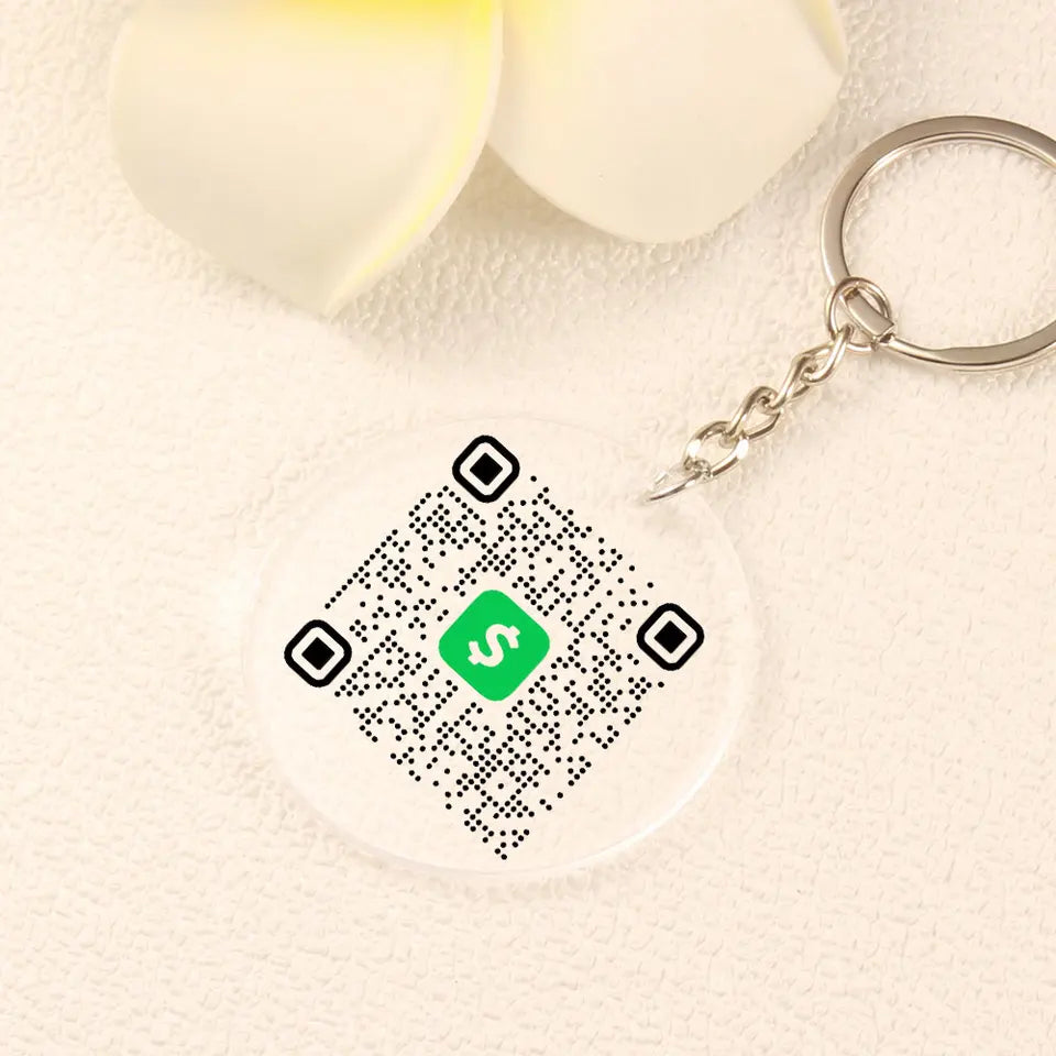 Acryl sleutelhanger met scanbare QR-code