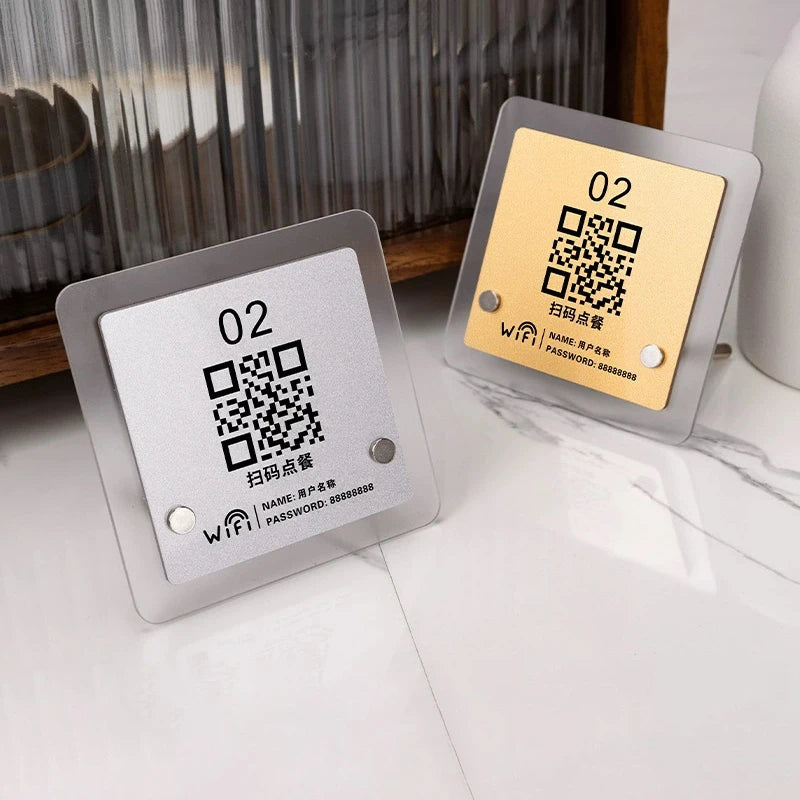 Tabliczka stolikowa z kodem QR – zamówienie/WiFi/płatność