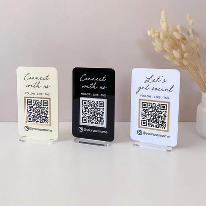 Social-QR-Code-Tischaufsteller – Instagram/Facebook