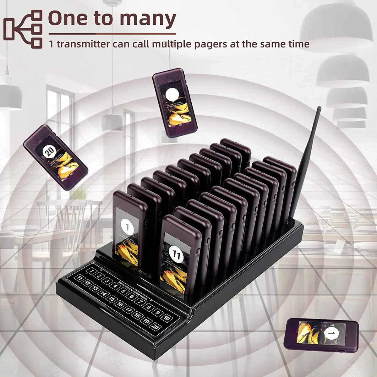 RETEKESS T111 restaurant pager – buttons and receiver