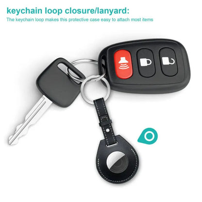 Personalized Laser-Engraved Leather Keychain for Bluetooth Tracker – photo 4