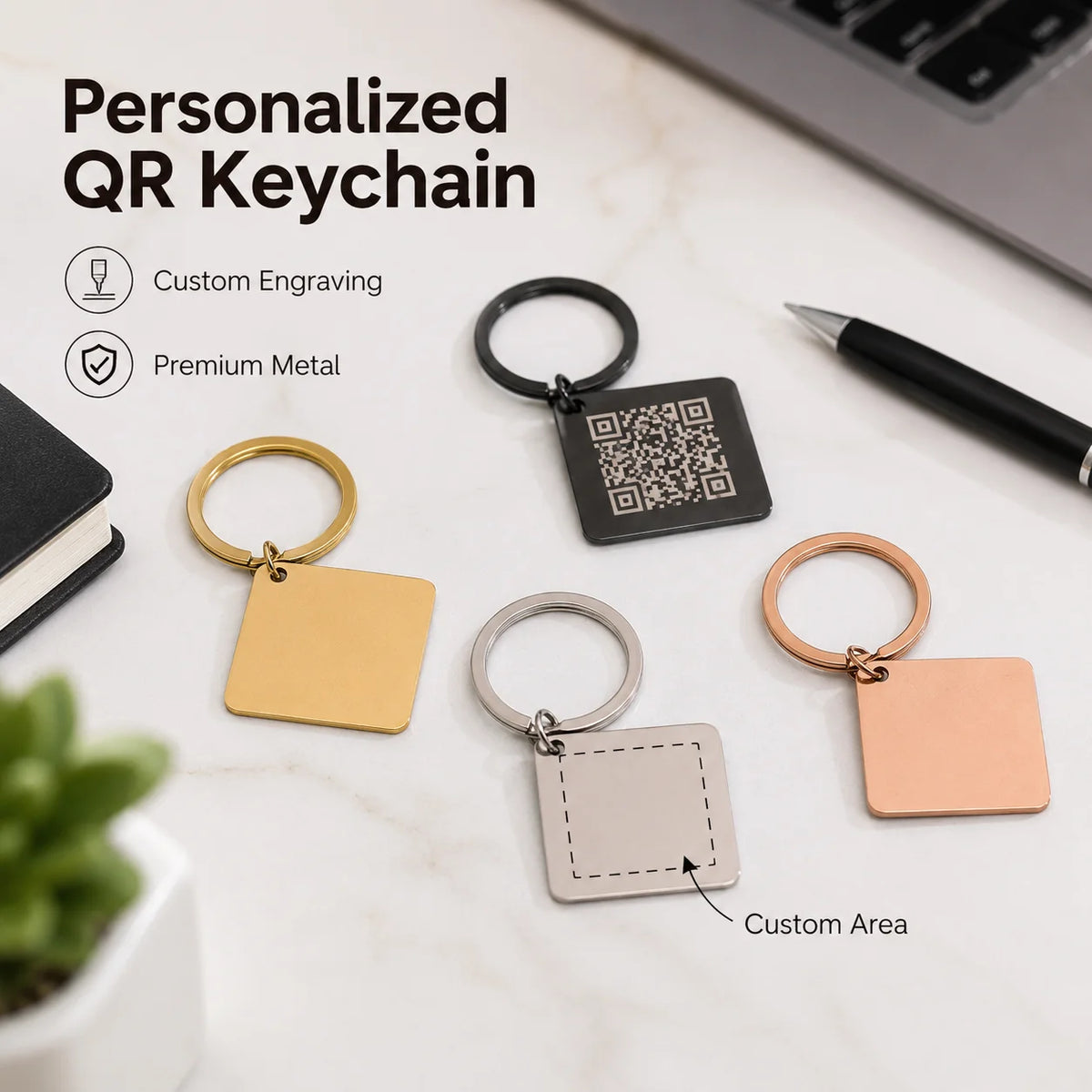 Personalized Metal Keychain with QR Code – photo 5
