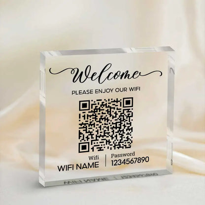 Bloque de acrílico personalizado con la contraseña del WiFi