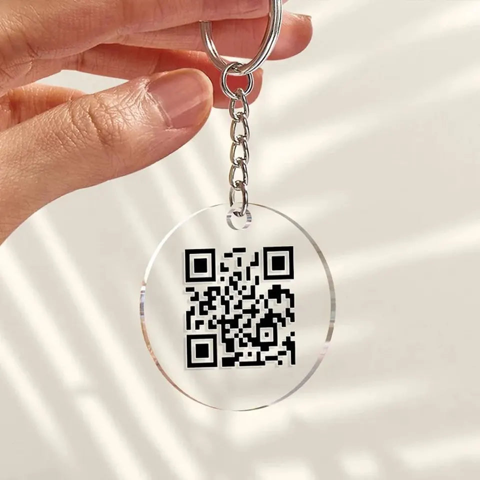 Acryl sleutelhanger met scanbare QR-code