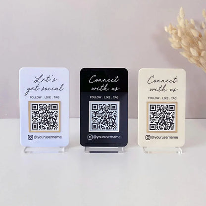 Social-QR-Code-Tischaufsteller – Instagram/Facebook