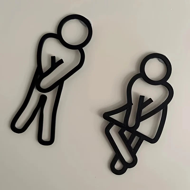 Funny Restroom Signs Men/Women – 2 Pieces – photo 2