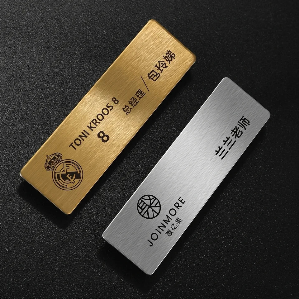 Crachá de Identificação em Aço Inoxidável Personalizado