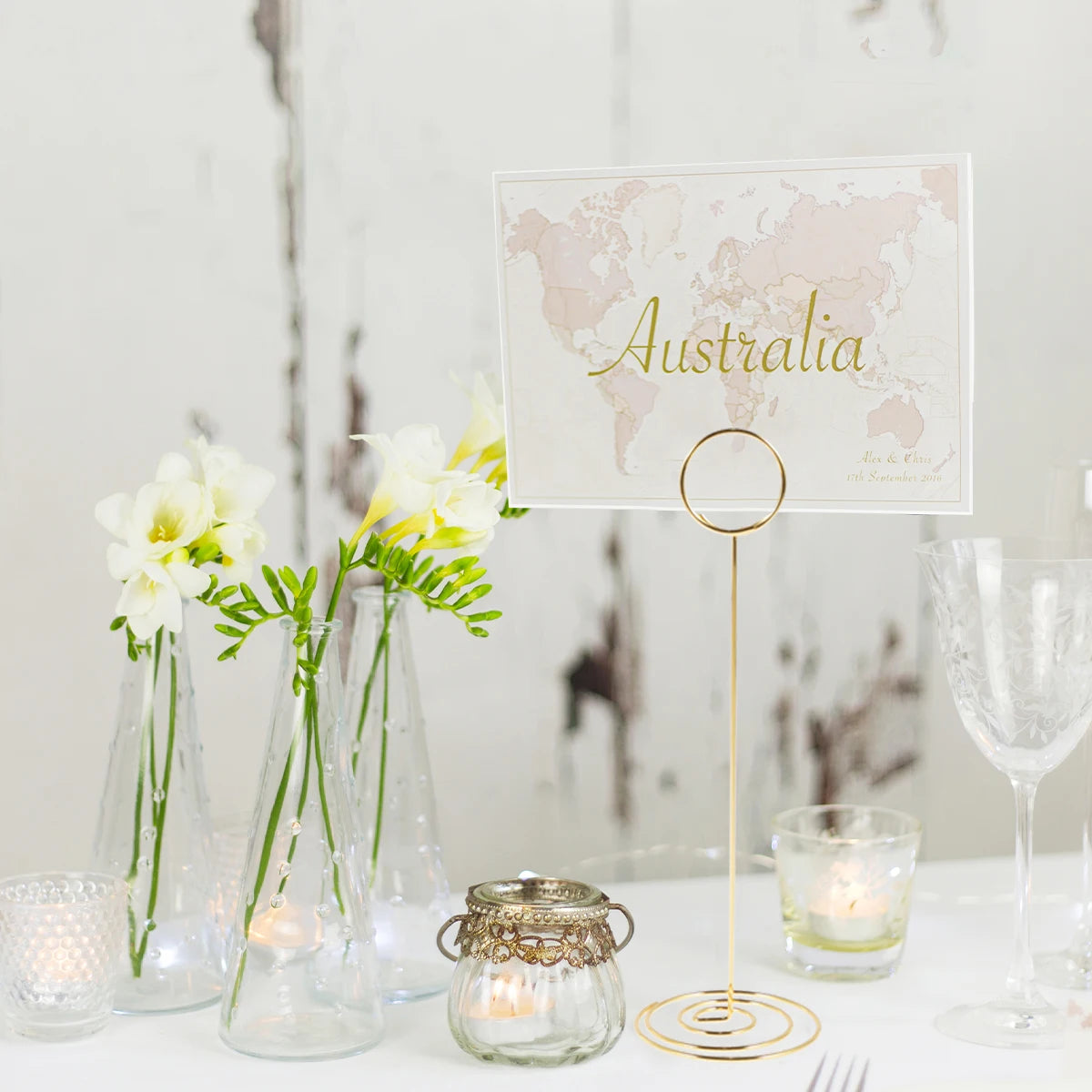 Set of 12 Metal Table Number Holders – photo 4