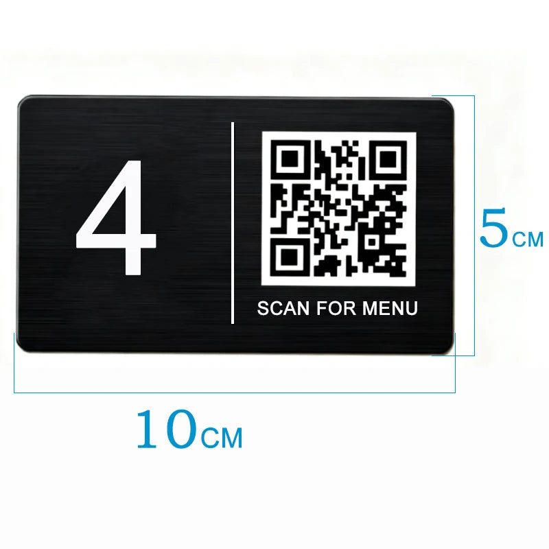 Suporte de Mesa em Aço Inoxidável para Menu QR – Preto ou Dourado