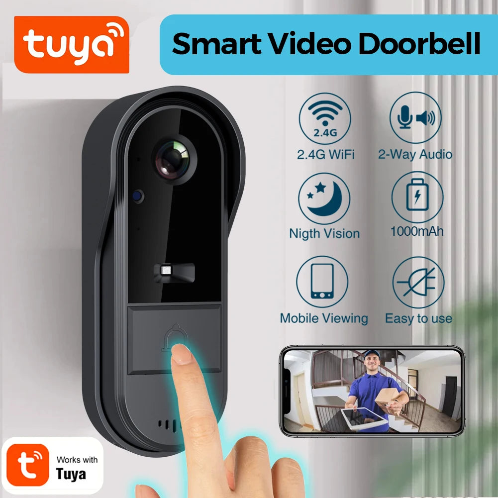 Rechargeable WiFi Video Doorbell – Two-Way Audio