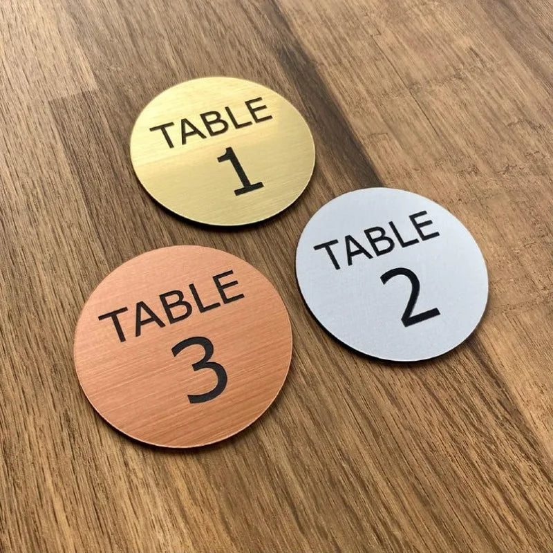 Tischnummernhalter mit QR-Code für Restaurants – Messing, Kupfer, Silber, Roségold