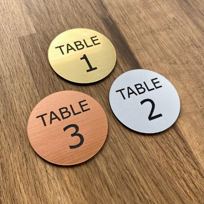 Tischnummernhalter mit QR-Code für Restaurants – Messing, Kupfer, Silber, Roségold